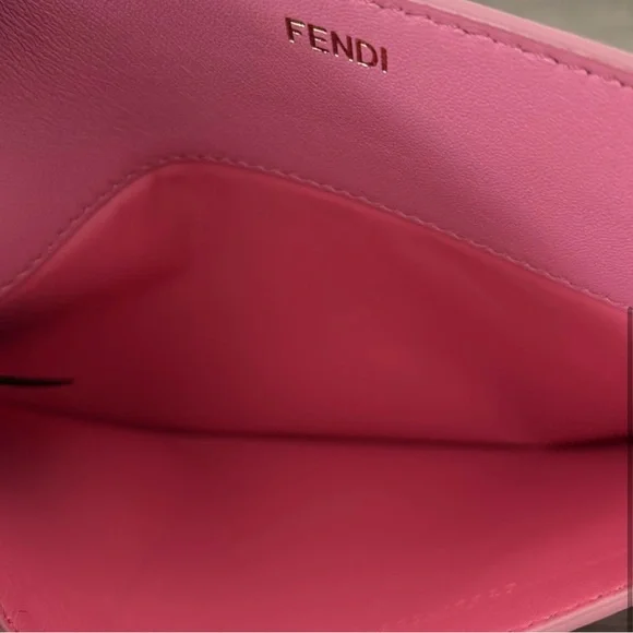 Fendi pouch in snap in Pink Leather for peekaboo bag